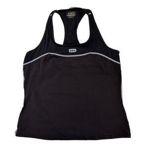 Louis Garneau Cycling Tank Top Black Racer Back Zip Pocket Singlet Bra Size XL